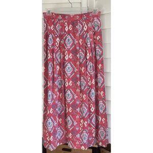 Vintage Gotcha Covered Western Maxi Skirt Prairie Boho Peasant S Red White Blue
